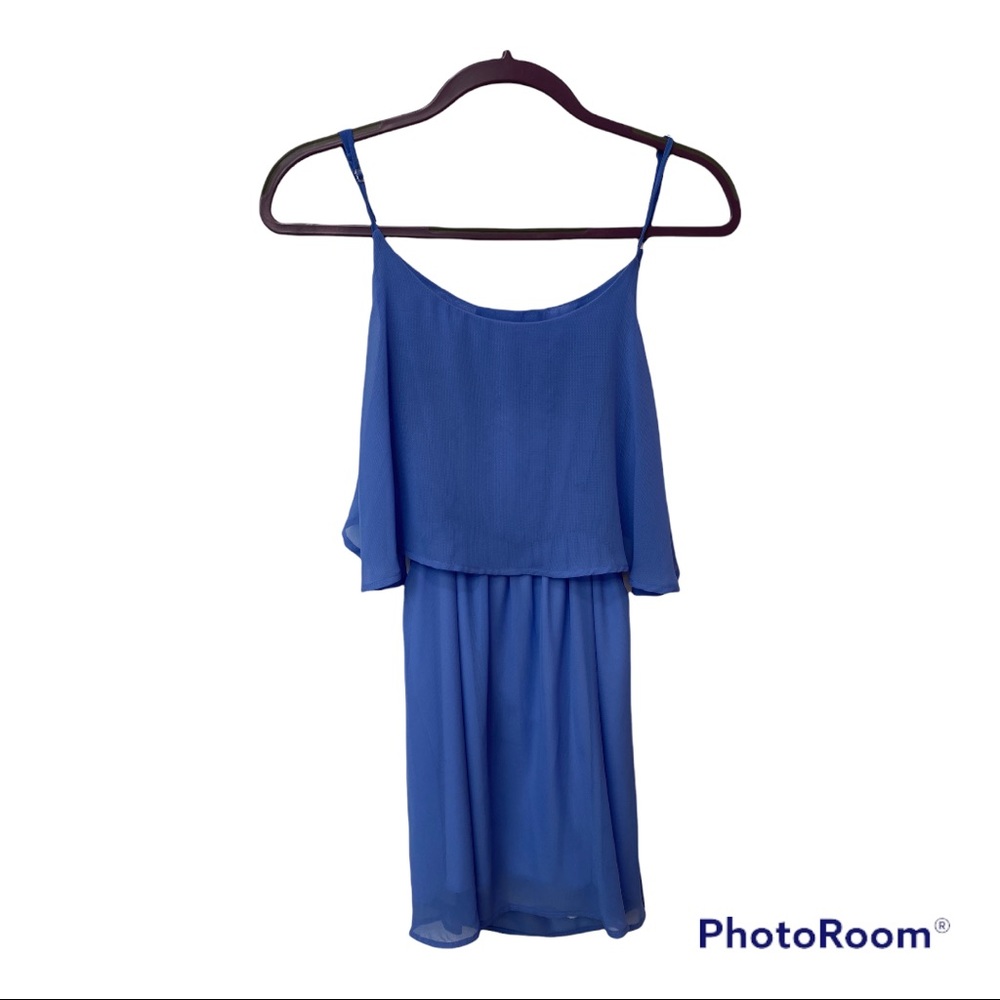 Sage blue open-back flowy dress